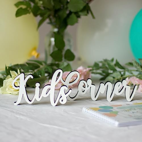 Hochzeit Kinder Ecktisch Schild Holz Hochzeit Dekorationen Personalisiert Holz Freistehendes Schild Hochzeit Schild Kinder Ecke Party Bereich von Luck and Luck