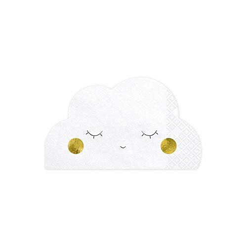 Mellilu Papierservietten Wolke Weiß 32 x 19 cm 20 St. Kindergeburtstag Partygeschirr von LUCK