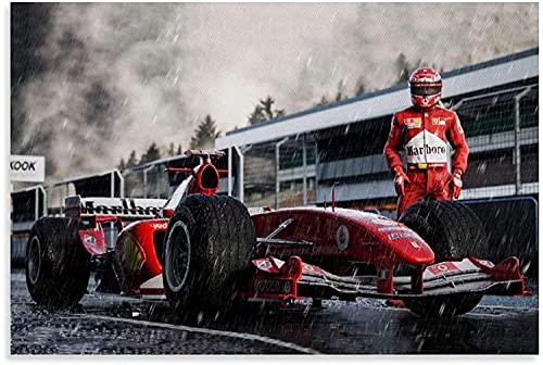 Leinwand Malerei Bild Über Michael Schumacher Legend Driver of F Race Rainning Day Posts for Family Decor Poster Wandkunst Bilder Und Drucke 23.6"x35.4"(60x90cm) Kein Rahmen von Luck7