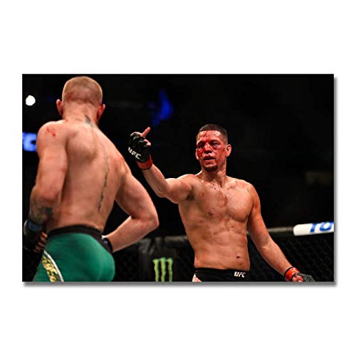 Luck7 Leinwand Druck Poster 60x90cm Conor McGregor gegen Nate Diaz Boxing Room Decor T1 Wandkunst Kunstwerk Malerei Kunstdrucke Bild Kein Rahmen von Luck7