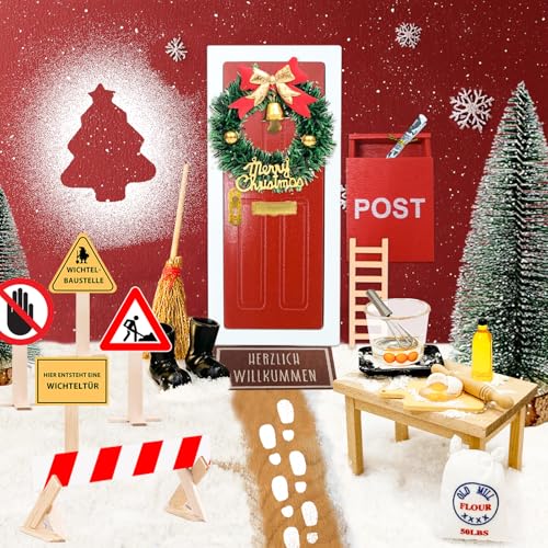 Wichteltür Set, mit Wichtel Zubehör Baustelle und Backset, Wichteltür Komplettset Wichtel Zubehör Weihnachten, Wichtel Set Weihnachtsdeko Feentür für Kinder DIY Wichteltür Set, mit Wichtel Zubehör Baustelle und Backset, Wichteltür Komplettset Wichtel Zubehör Weihnachten, Wichtel Set Weihnachtsdeko Feentür für Kinder DIY von Luckeey