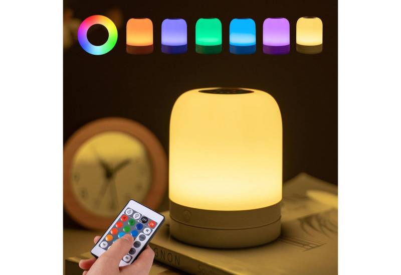 Luckice LED Nachtlicht Touch-Lampe,tragbare Tisch-Nachttischlampen mit Sensorsteuerung, Kleines Nachtlicht,Nachttischlampe,Mit Fernbedienung,RGB, Einstellbare Farbe Nachtlicht, RGB, Touch-Lampe,tragbare Tisch-Nachttischlampen mit Sensorsteuerung von Luckice