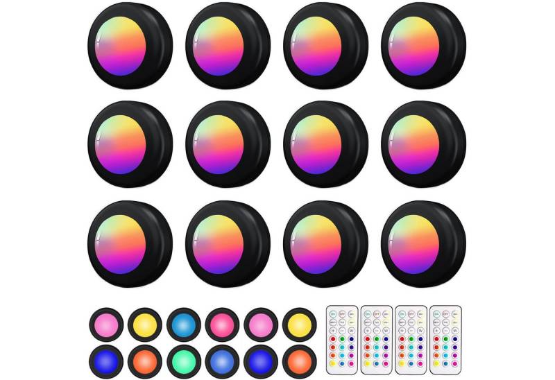 Luckice Unterschrankleuchte 3 Stück Batteriebetrieben LED RGB Spots mit Fernbedienung, RGB mit 13 Farbmodi, 13 Farbwechsel Kabellos Vitrinenbeleuchtung, Dimmbar Unterbauleuchte Küche LED Lampe zum Kleben Schranklicht, Nachtlicht mit Fernbedienung und Timing-Funktion Luckice Unterschrankleuchte 3 Stück Batteriebetrieben LED RGB Spots mit Fernbedienung, RGB mit 13 Farbmodi, 13 Farbwechsel Kabellos Vitrinenbeleuchtung, Dimmbar Unterbauleuchte Küche LED Lampe zum Kleben Schranklicht, Nachtlicht mit Fernbedienung und Timing-Funktion von Luckice