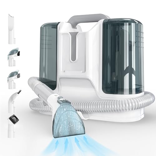 Waschsauger Polsterreiniger Gerät,Teppichreiniger,Geeignet für Sofas,Teppiche,Polstermöbel,Treppen,Autofleckenreiniger,450W,11000Pa,1.8L großer Wassertank Weiß von Luckice