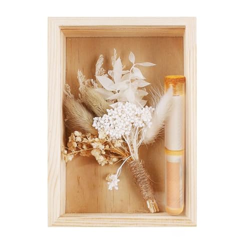 Luckwaii Geldgeschenk Hochzeit Hochzeitsgeschenke für Brautpaar, Hochzeitsgeschenk Geld Set inklusive Getrocknete Blumen Reagenzglas Holzbox, Geldgeschenke für Brautpaare, Mr und Mrs, Hochzeitstag von Luckwaii