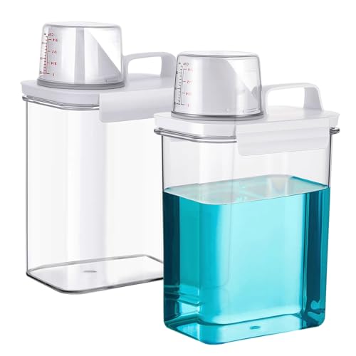Luckwaii Waschpulver Aufbewahrungsbox Luftdichter Waschmittelspender mit Messbecher 2 Stück Messbecher Waschpulver 1800ML Waschmittelbox Vorratsbehälter für Waschmittel Futterbehälter Luckwaii Waschpulver Aufbewahrungsbox Luftdichter Waschmittelspender mit Messbecher 2 Stück Messbecher Waschpulver 1800ML Waschmittelbox Vorratsbehälter für Waschmittel Futterbehälter von Luckwaii
