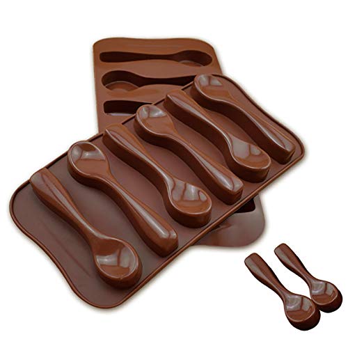 3 6 Mulden Silikon Schokoladenform Löffel Silikonbackform Für Schokolade Backform Silikon Schokoladenform Silikonform Pralinenformen Löffel Schokoladenformen Für Schokolade, Praline, Handlungen von Luckxing