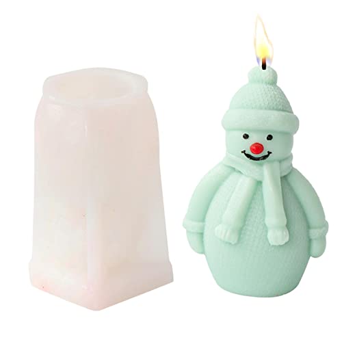 3D Weihnachten Schneemann Silikonform Kerzenform, Weihnachten Schneemann Gießform Fondant Kerzengießform DIY Silikonform Harz Figur Form Für Die Herstellung Von Kerzen, Kuchen Pralinen Fondant Backfor von Luckxing