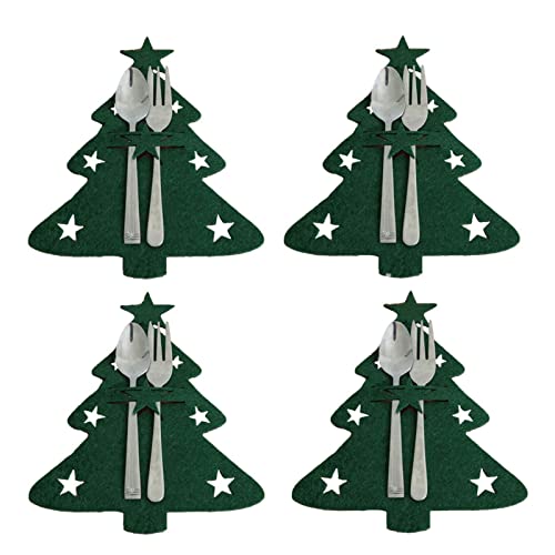 8 Stück Weihnachtsbaum Besteckhalter Weihnachten Bestecktasche Weihnachten Tischdeko Bestecktasche Besteckbeutel Messer Gabeln Geschirrhalter Weihnachten Bestecktasche Passend Für Weihnachten Deko von Luckxing