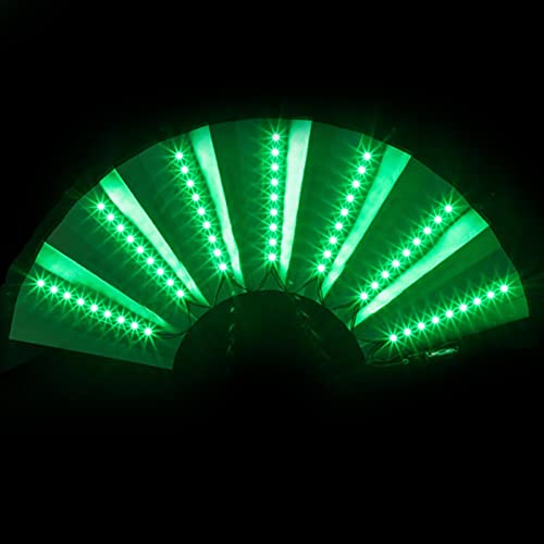 Faltbare Fächer Handfächer, Led Leuchtender Chinesischer Lüfter Led Leuchtet Großer Faltventilator Handfaltventilator Aus Nylongewebe Batteriebetriebene Chinesische Leuchtende Handfächer von Luckxing