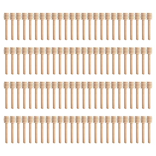 Luckxing Honiglöffel, 100 Stücke Holzlöffel Aus Honig Marmelade Honig Dipper Kleine Honeystic Zum Sammeln Von Honigsirup Melasse Kaffee Milch Dispense Honig - 8cm von Luckxing