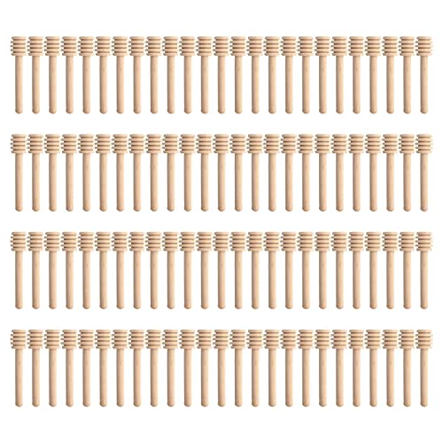 Honiglöffel, 100 Stücke Mini Holzlöffel Aus Holz Honig Marmelade Honig Dipper Kleine Honeysticks Zum Sammeln Von Honigsirup Melasse Kaffee Milch Dispense Drizzle Honig - 8cm von Luckxing