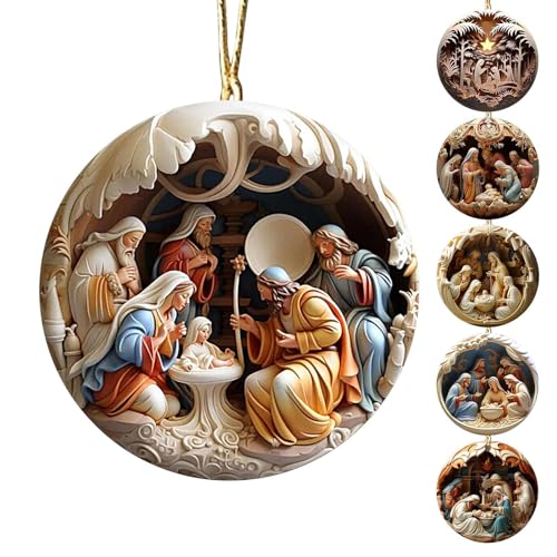 Jesus Krippen Ornamente, Weihnachtskrippe Religiöses Geschenk Für Die Familie, Andenken An Die Weihnachtskrippe Weihnachtsschmuck, Mini Weihnachtskrippen Weihnachten Für Familienfreunde von Luckxing