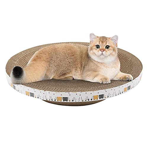 Kratzpappe Für Katzen, Rund Katzenkratzbretter Kratzmatte Katze Spielzeug Kratzmöbel Wellpappe, Kratzbrett Rund Aus Qualitäts-Pappe, Kratzbretter Katze Für Katzen Bett, Katzen Kratzmöbel Für Couch von Luckxing