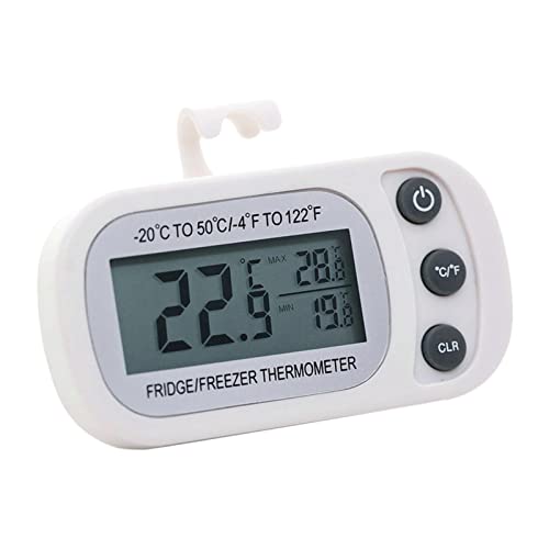 Kühlschrank-Thermometer, Digitale Wasserdichte Kühlschrank Mit Gefrierfach Thermometer Mit Gut Lesbarem LCD-Anzeige Lesen Mit Haken Perfekt Für Lnnen/Außen/Home/Restaurants/Bars/Cafés von Luckxing