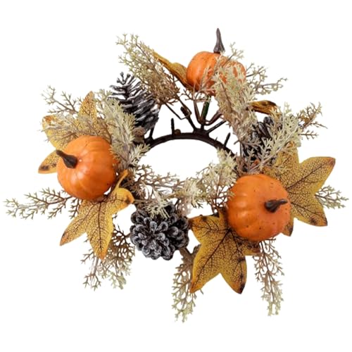 Künstliche HerbstKranz Kerzenständer 25cm Kürbisse Herbstlaub Ahornblatt Herbstkranz Herbstkerzenringe Tischkranz Deko Mit KürbisTannenzapfen Für Halloween Thanksgiving Weihnachts Künstliche HerbstKranz Kerzenständer 25cm Kürbisse Herbstlaub Ahornblatt Herbstkranz Herbstkerzenringe Tischkranz Deko Mit KürbisTannenzapfen Für Halloween Thanksgiving Weihnachts von Luckxing