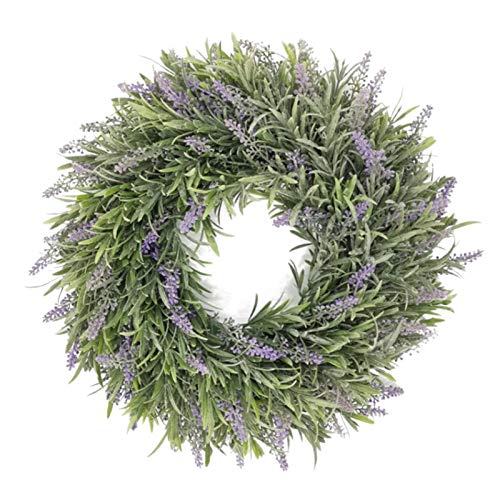 Künstliche Lavendel Kranz, 36 cm Runder Türkranz Lavendel Frühlingskranz Künstlicher Kranz Lavendelkranz 40cm Türkranz Lavendelkranz Dekokranz Wandkranz Für Tür Fenster Kamin Wand Outdoor Dekoration von Luckxing