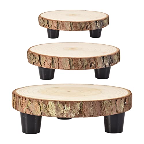 Luckxing 3 Stück Blumentreppen Holz Blumenhocker, Deko Blumenständer Hocker Holz Blumentopfständer Pflanzenhocker Massiv Deko Holz Blumentopf Basishalter Hocker Für Indoor Outdoor von Luckxing