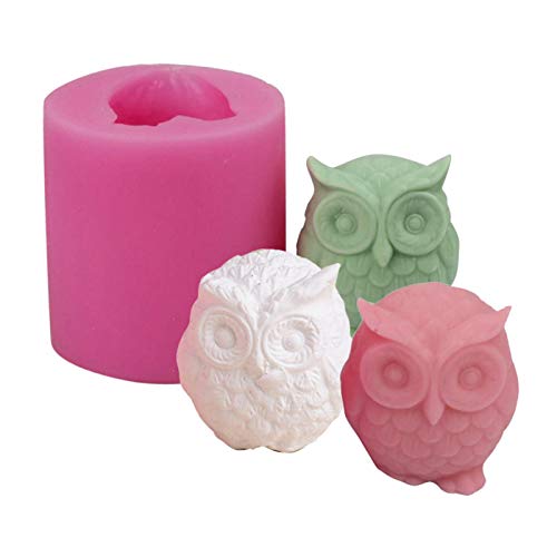 Luckxing 3D Eulenform Silikon Kerzenform, Schokoladenform Form Tier Silikonform Silikon Seifengießform DIY Silikon Eulen Form Kuchenformen Fondant Schokoladenseife Backformen Silikonformen von Luckxing