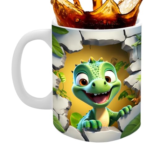 Luckxing Dinosaurier Kaffeetasse,350 ml zuverlässige Keramik-Kaffeetasse, Dinosaurier-Teetasse | Multifunktionale Dinosaurier-Liebhaber-Geschenke für Frauen, originelle Kaffeetassen für Feiertage von Luckxing