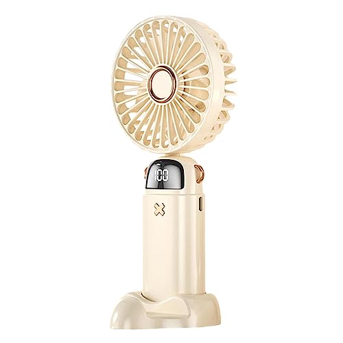 Luckxing Handventilator, Tragbarer Ventilator, Wiederaufladbar, KleinerTaschenventilator Mit 5 Geschwindigkeitsstufen, 90 Grad Faltbarer USB-Ventilator Mit LED-Leistungsanzeige Für Büro, Outdoor von Luckxing