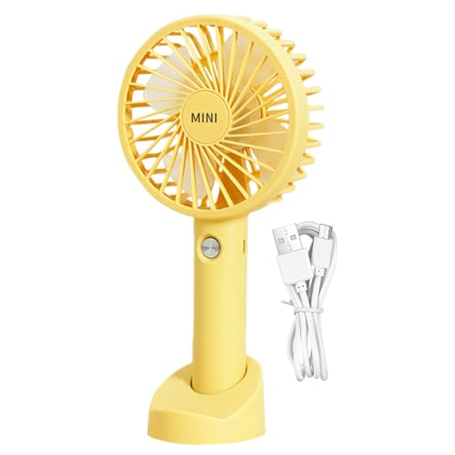 Luckxing Handventilator USB Ventilator - Tragbarer 1200 MAh Wiederaufladbar Handventilatoren Mit Halterungsockel, 3 Gängen Steuerung Tragbar Ventilatoren Für Ausgehen Hause Sein Arbeiten von Luckxing
