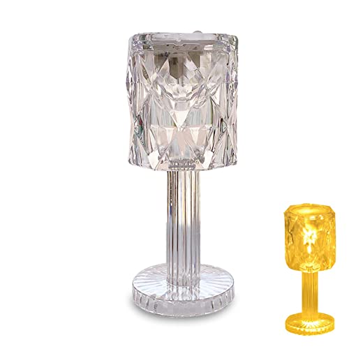 Luckxing Kristall-Tischlampe mit Touch-Steuerung | Touch Control Wiederaufladbare Lampe - Stufenlos dimmbarer Nachttisch LED dekorative Nachttischlampe für Wohnzimmer Schlafzimmer von Luckxing