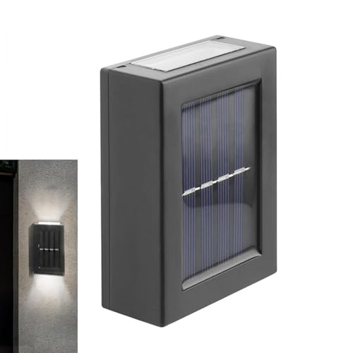Luckxing LED-Solardeckleuchten, Solarwandleuchten für den Außenbereich - Zaunlichter von der Abenddämmerung bis zum Morgengrauen - Wasserdichte, hochhelle, moderne Up-and-Down-Solarbeleuchtung für Luckxing LED-Solardeckleuchten, Solarwandleuchten für den Außenbereich - Zaunlichter von der Abenddämmerung bis zum Morgengrauen - Wasserdichte, hochhelle, moderne Up-and-Down-Solarbeleuchtung für von Luckxing