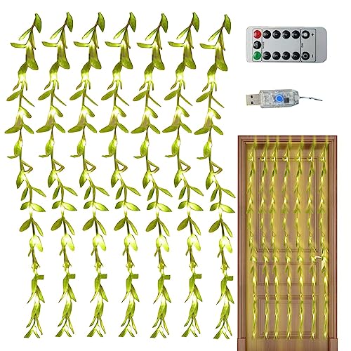 Luckxing Lichterketten mit Ranken | Greenery Vines LED-Lichterkette, künstliche Efeu-,Realistische, sichere künstliche Ranken-Lichterkette für Wand, Schlafzimmer, Zuhause von Luckxing