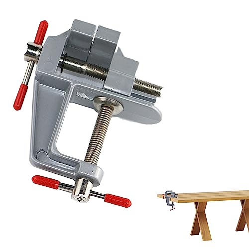 Luckxing Tischklemmen für die Holzbearbeitung | Tragbarer Werkbank-Schraubstock mit 360-Grad-Drehung - Tisch-Schraubstockklemme für Schmuck, Hobby, Modellbau von Luckxing
