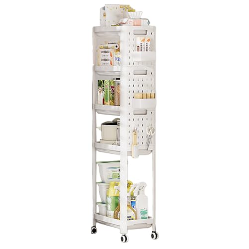 Luckxing Wagen mit Rädern, Dienstprogramm - Lebensmittelregal Mehrstufiges | Bewegliche Küchengewürzträgerin Rolling Organizer Cart für Garage von Luckxing
