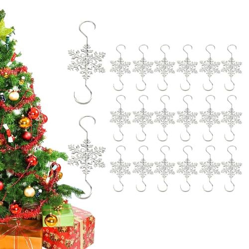 Luckxing Weihnachtshaken, Ornament-Aufhänger, Schneeflocken-Aufhänger, Haken, S-Haken, Wiederverwendbare Metallhaken für Weihnachtsbaumdekoration und dekorative Weihnachtskugeln von Luckxing