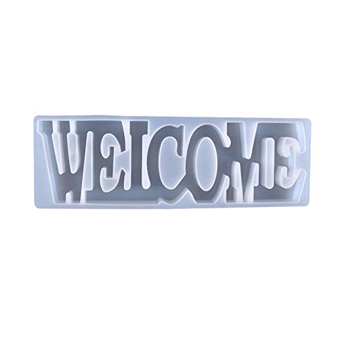 Luckxing Welcome Formen Willkommensschild Form Harz Casting Form Buchstaben Silikon Gießformen DIY Tischdekoration Türschild Silikonform von Luckxing