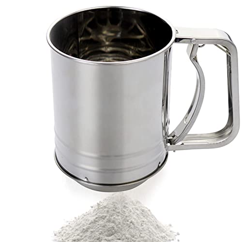 Mehl- Und Puderzuckersieb Mit Griff, Einhand Mehlsieb Mehl Und Puderzuckersieber Edelstahl Mehlsieb Feinmaschiges Sieb Fassungsvermögen Handsieb Puderzuckerstreuer Shaker Sieb Tasse Für Puderzucker e Mehl- Und Puderzuckersieb Mit Griff, Einhand Mehlsieb Mehl Und Puderzuckersieber Edelstahl Mehlsieb Feinmaschiges Sieb Fassungsvermögen Handsieb Puderzuckerstreuer Shaker Sieb Tasse Für Puderzucker e von Luckxing