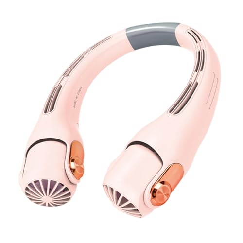 Nackenventilator, 2 Turbo-Ventilatoren Tragbarer Hals Ventilator Leise USB Wiederaufladbarer Neck Fan 3 Geschwindigkeiten Einstellbar Halsventilator USB Persönlicher Ventilatoren Für Reisen, Sport von Luckxing