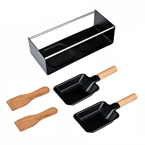 Raclette Stövchen Teelicht-Raclette Für 2 Personen Mit Schaben Raclette Faltbares Teelicht Raclette Antihaft Rotaster Backblech Herd Set Kohlenstoffstahl Home Kitchen Grill Werkzeug Mit Holzgriff von Luckxing
