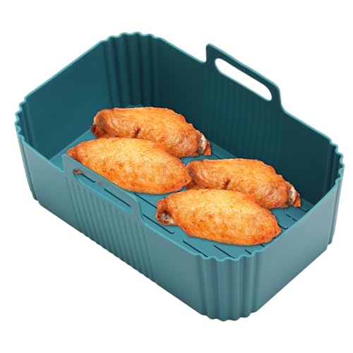Rechteckige Silikoneinlagen für die Luftfritteuse, rechteckiger Silikon-Luftfritteusenkorb - Heißluftfritteuse mit Silikoneinsatz, Backform - Wiederverwendbare von Luckxing