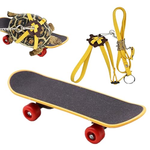 Schildkröten Skateboard Leine,Kleines Reptilien Seil Und Skateboard Set - Verstellbares Reptilien-Zubehör Für Chamäleons, Bartagamen Und Kleine Leguane von Luckxing