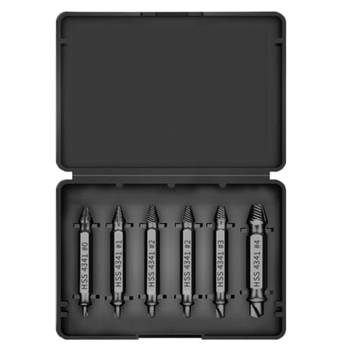Schraubenausdreher Set, 6-teilig Beschädigte Schrauben Entferner, Linksdreher Set, Beschädigte Schraubenentferner Set Mit Sechskant-Schaft Für Akkuschrauber Und Bohrmaschinen von Luckxing
