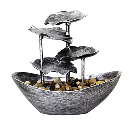Segelboot Blatt Desktop Brunnen Zimmerbrunnen Innenbrunnen Mit LED Leuchten Tischbrunnen Dekoration, Natürliche Elegante Dekoration, 4-lagige Lotusblattform Segelboot Blatt Desktop Brunnen Zimmerbrunnen Innenbrunnen Mit LED Leuchten Tischbrunnen Dekoration, Natürliche Elegante Dekoration, 4-lagige Lotusblattform von Luckxing