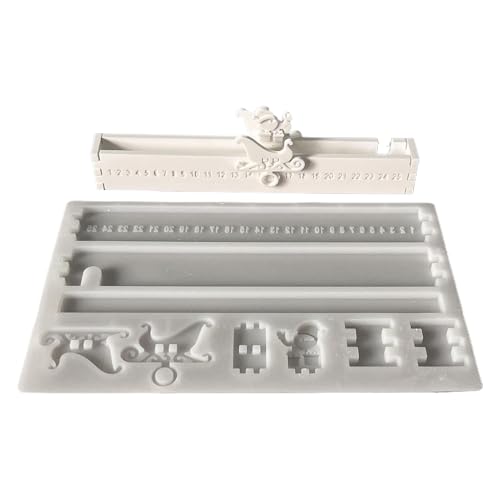 Silikonformen Adventskalender Gießformen Weihnachten Countdown Kalender Silikonform, 25 Tage Weihnachten Adventskalender Weihnachtsmann Gießform Für Bastelbedarf Schokolade Kerze Seife Gips Backen von Luckxing
