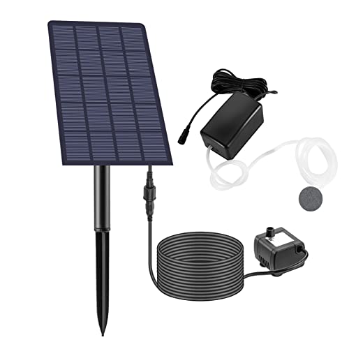 Solarbetriebenes Luftpumpe, Solar Teichbelüfter 2,5W Solar-Aquarium Sauerstoffpumpe, Oxygenator, Aquarium Sauerstoff-Belüfter, Teich Belüfter Luftpumpe, Belüfter Mit Sauerstoffrohr Luftblase von Luckxing