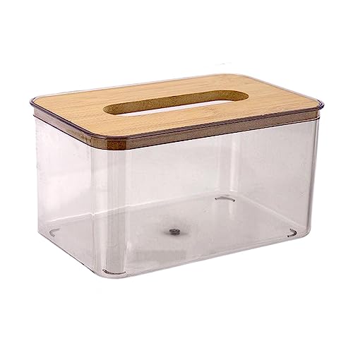 Taschentuch-Box Rechteckig Quadratischer Kosmetiktücherbox Transparente Tücherbox Tissue Box Mit Holz Deckung Für Schlafzimmer Esszimmer Büro Badezimmer Für Badezimmer, Restaurant, Küche Und Wohnzimme von Luckxing