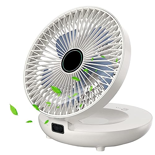 Tischventilator, Tragbarer Wiederaufladbarer Leiser Tischventilator, 3 Geschwindigkeiten Oszillierender Tischventilator Persönlicher Faltbarer Kühlventilator Luftumwälzer Ventilator Tragbar Für Zuhaus von Luckxing