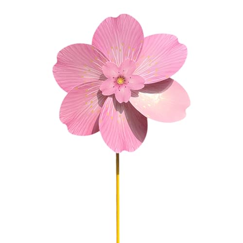 Windräder Für Garten Und Vorgarten,Kirschblüten-Design Windspiele Für Kinder - Stabile Windspinner Für Garten Schwimmbad Terrassenbereich Bauernhof Steg von Luckxing