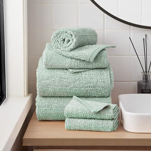 Lucky Brand Luxuriöses Boucle 6-teiliges Badetuch-Set – (2) Badetücher, (2) Handtücher und (2) Waschlappen – Jadeile Green Premium-Badetuch-Set von Lucky Brand