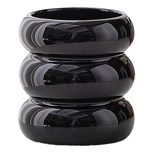 Bubble Kleine Keramik Vase I Moderne Minimalistische Dekoration I Als Kerzenbehälter Verwendbar oder Tasse I Lucky Cups (Schwarz) von Lucky Cups