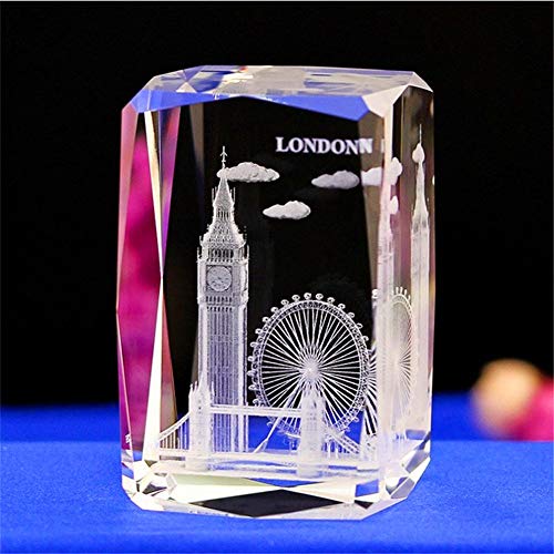 Kristall Glas Würfel London Modell Stadt Papier 3D Laser-Gravur Turm Brücke Big Ben Statue Feng Shui Souvenir Handwerk von Lucky House