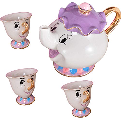 Cartoon Teekanne, Motiv: Die Schöne und das Biest, Tasse, Kartoffel, Teekanne, Tassen-Set mit niedlichen Weihnachtsgeschenken (3) von Lucky House