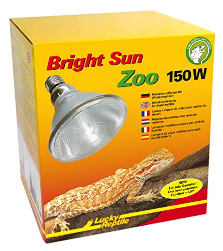 Lucky Reptile Bright Sun Zoo Desert - 150 W Metalldampflampe für E27 Fassungen - Tageslichtlampe für große Terrarien - Wärmelampe mit UVA & UVB Strahlung - UV Lampe für Wüstenreptilien von Lucky Reptile